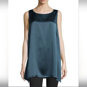 Eileen Fisher Silk Satin Top XS Minimalist Quiet Luxury Fairy Coastal Whimsigoth